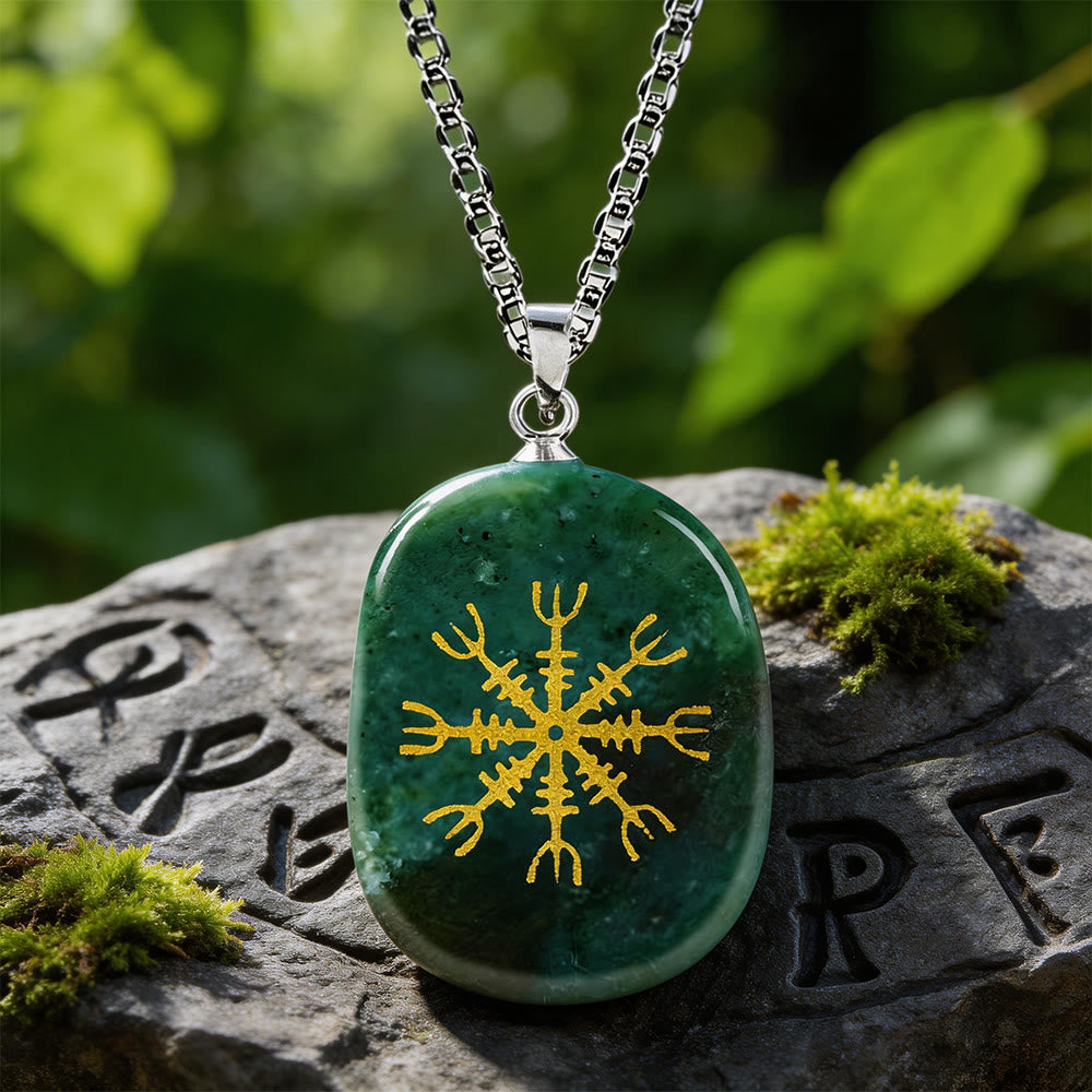 WorldNorse Nordischer Helm der Ehrfurcht Mut Kristallkette - Indischer Achat - image 16