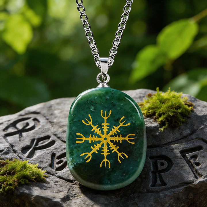 WorldNorse Nordischer Helm der Ehrfurcht Mut Kristallkette - Indischer Achat - image 16