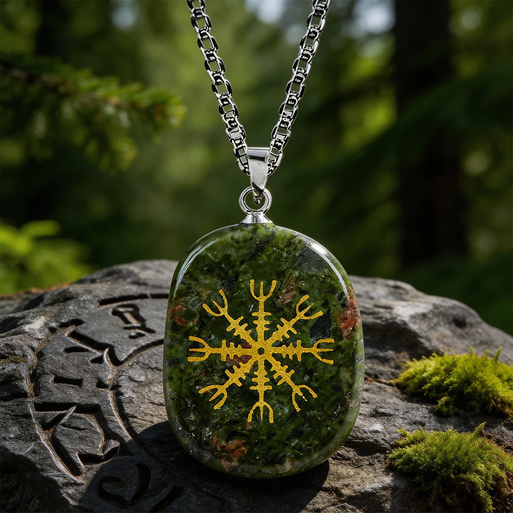 WorldNorse Nordischer Helm der Ehrfurcht Mut Kristallkette - Unakit - image 12