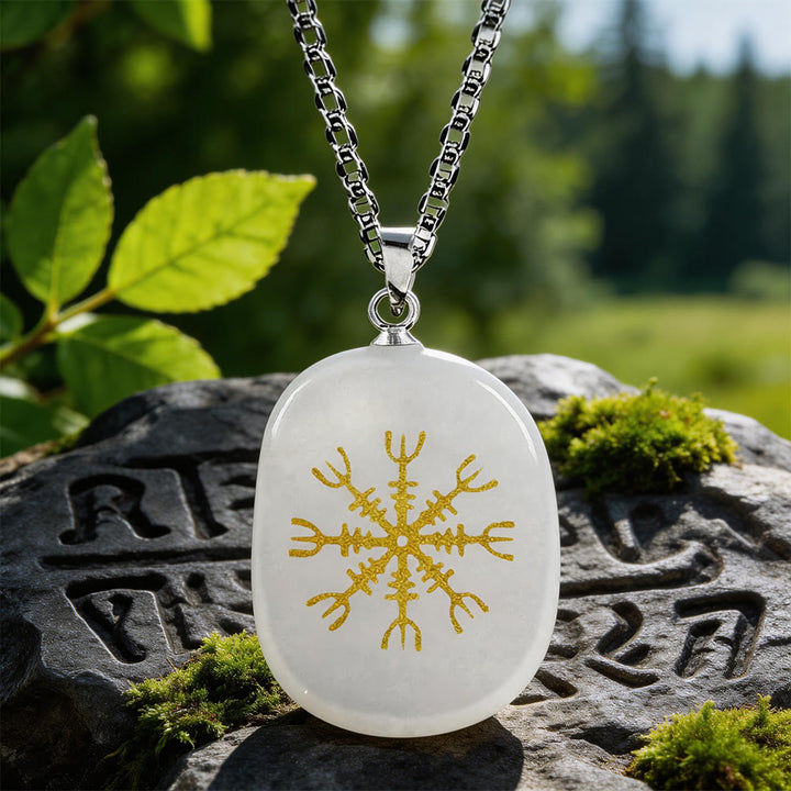 WorldNorse Nordischer Helm der Ehrfurcht Mut Kristallkette - Klarer Quarz - image 8