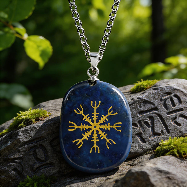 WorldNorse Nordischer Helm der Ehrfurcht Mut Kristallkette - Lapislazuli - image 10