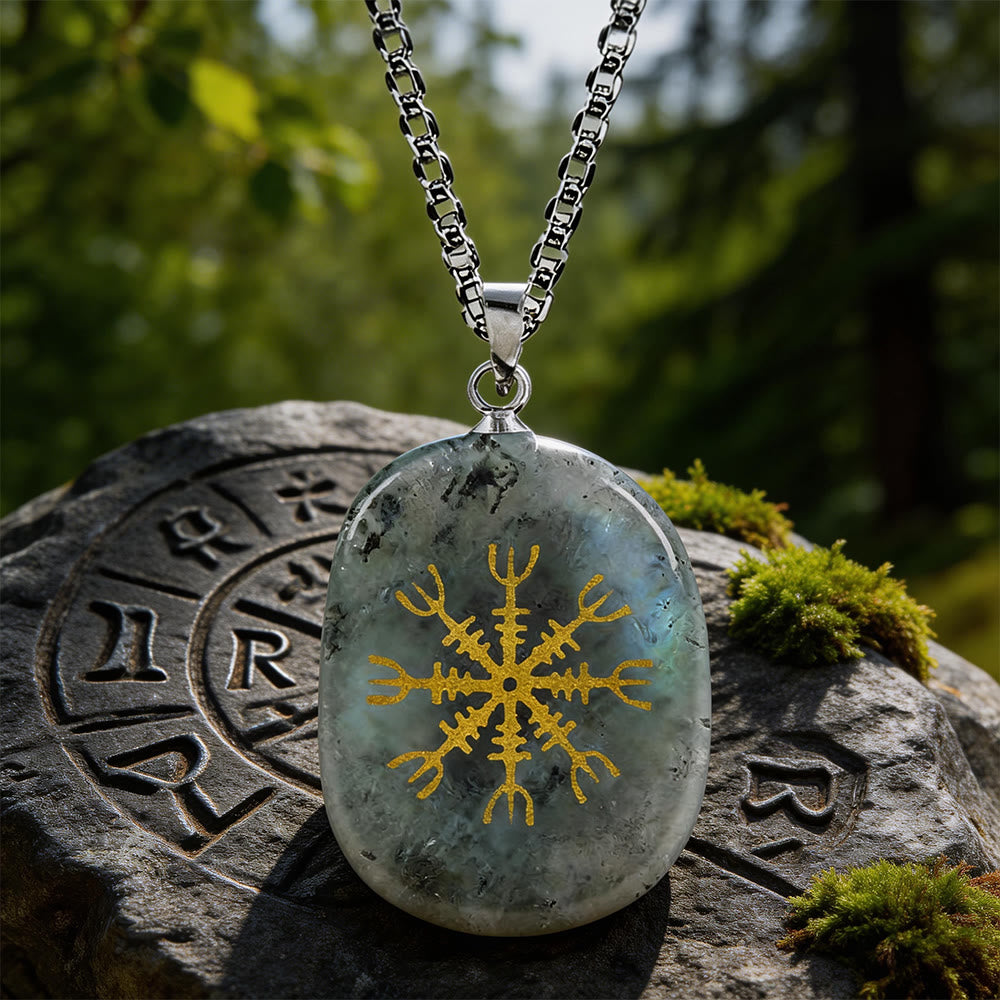 WorldNorse Nordischer Helm der Ehrfurcht Mut Kristallkette - Labradorit - image 15