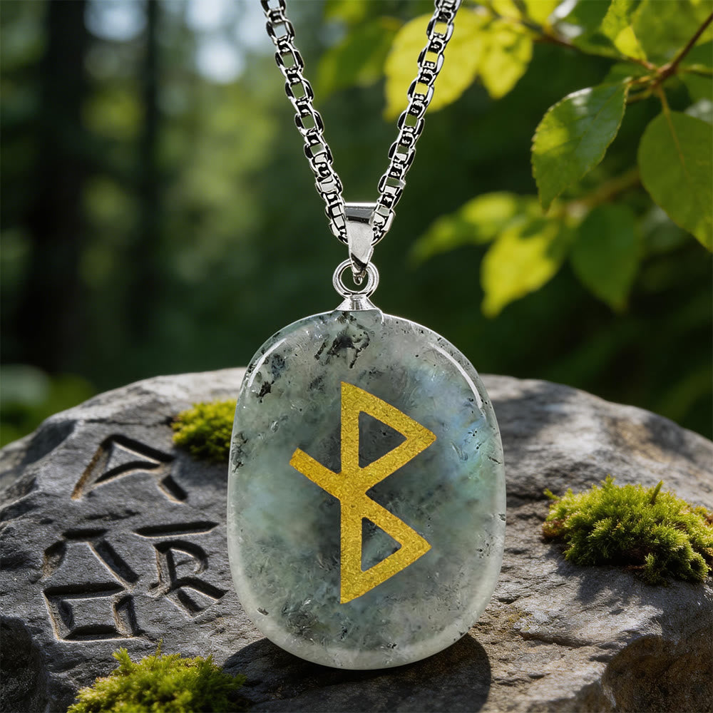 WorldNorse Viking Healing Bind Rune Vitality Crystal Necklace - Labradorit - image 15