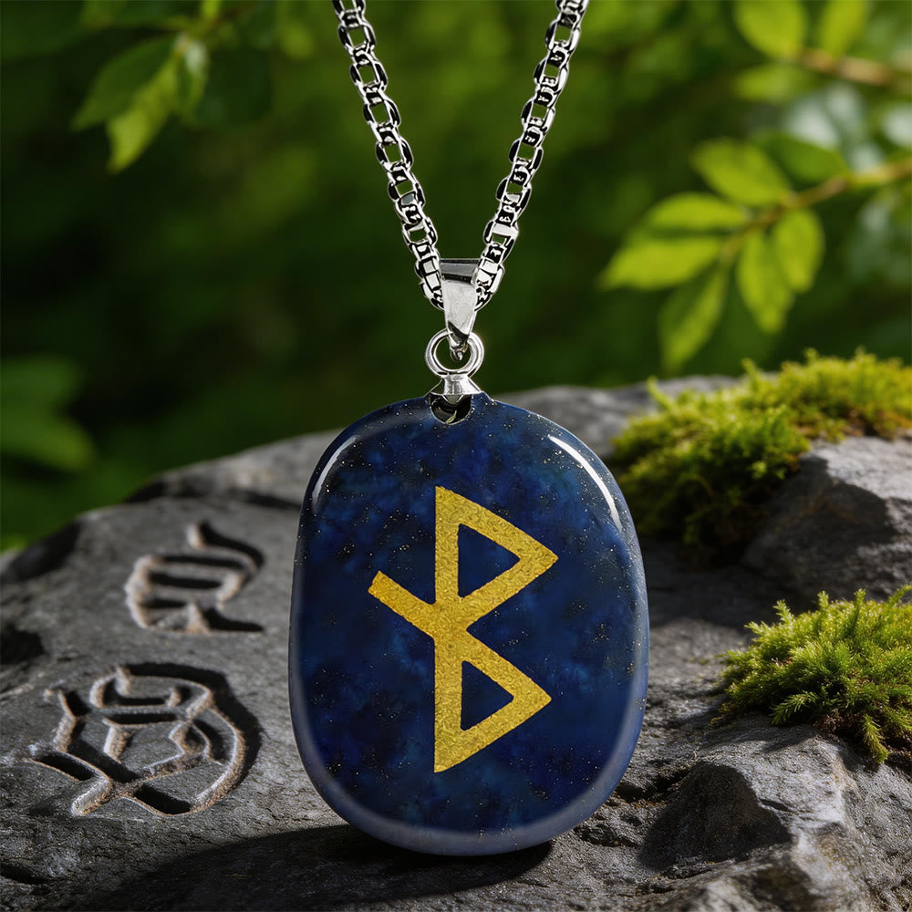 WorldNorse Viking Healing Bind Rune Vitality Crystal Necklace - Lapislazuli - image 9