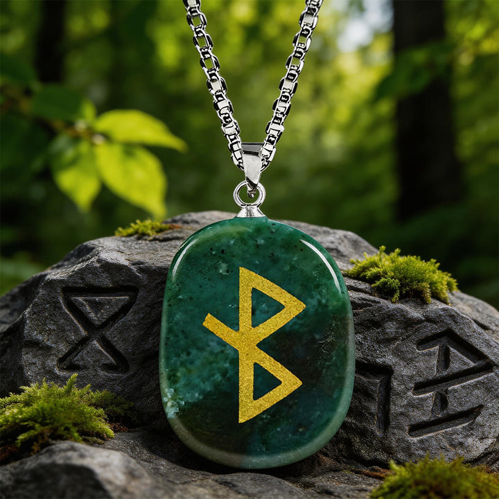 WorldNorse Viking Healing Bind Rune Vitality Crystal Necklace - Indischer Achat - image 16