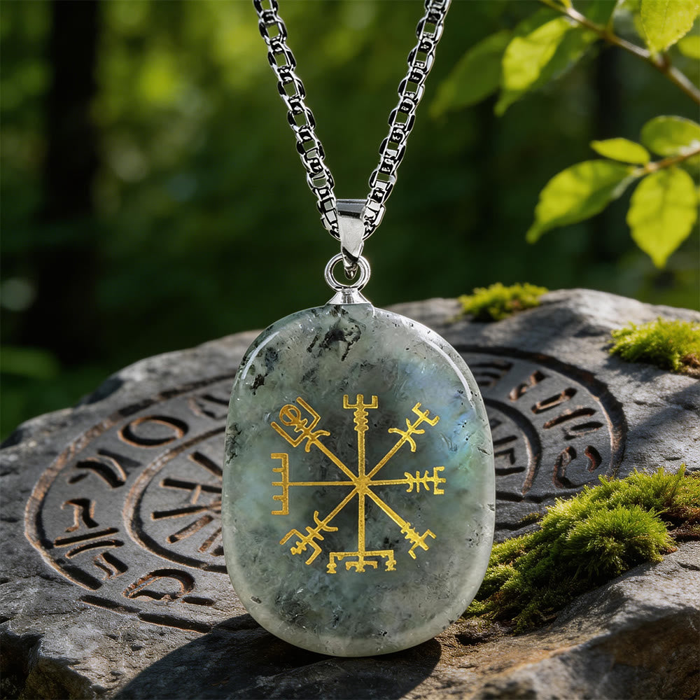 WorldNorse Vegvisir Runenkompass-Kristallkette - Labradorit - image 15