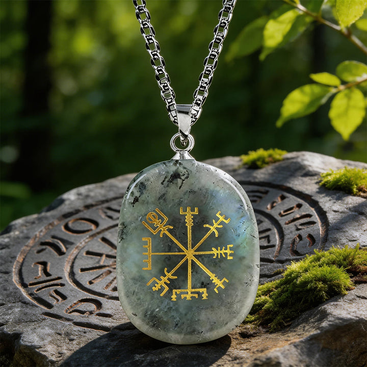 WorldNorse Vegvisir Runenkompass-Kristallkette - Labradorit - image 15