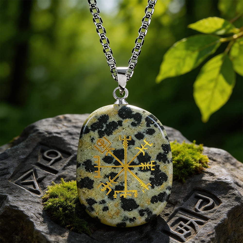 WorldNorse Vegvisir Runenkompass-Kristallkette - Dalmatiner-Jaspis - image 12