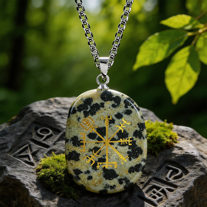 WorldNorse Vegvisir Runenkompass-Kristallkette - Dalmatiner-Jaspis - image 12