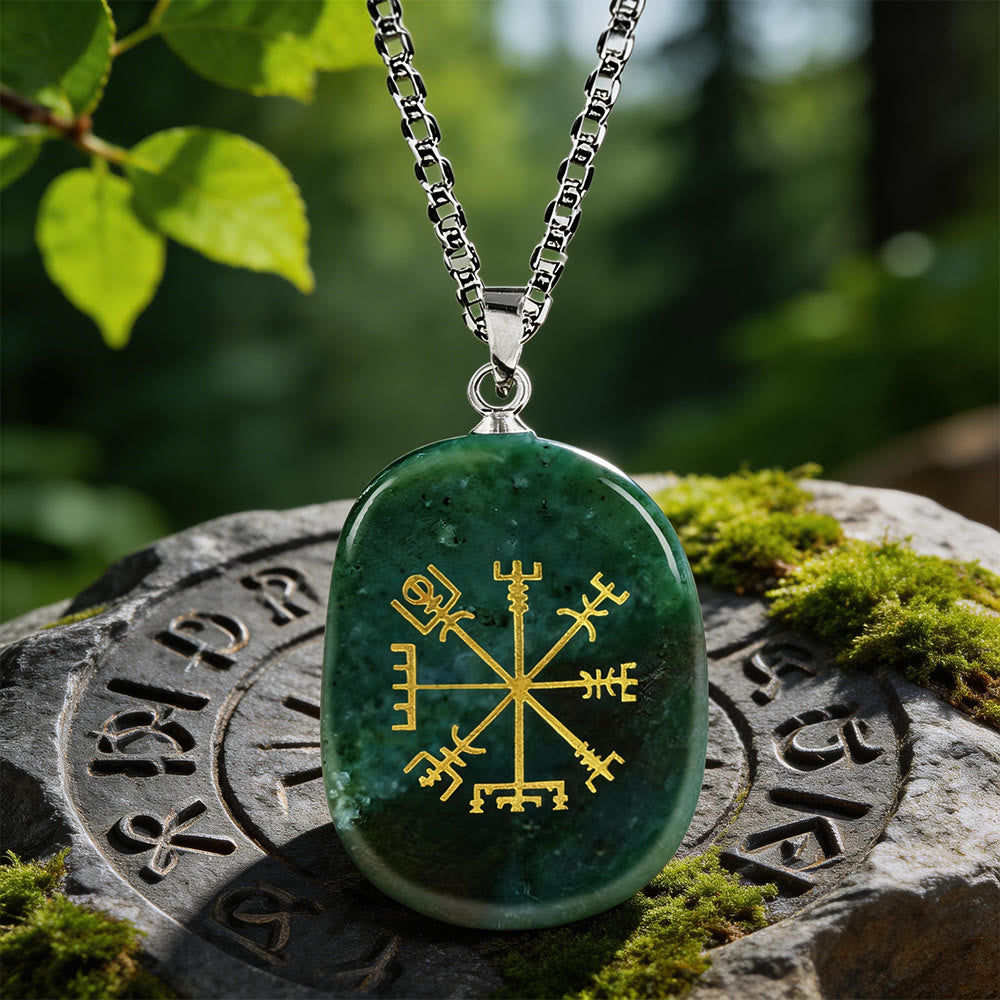 WorldNorse Vegvisir Runenkompass-Kristallkette - Indischer Achat - image 16