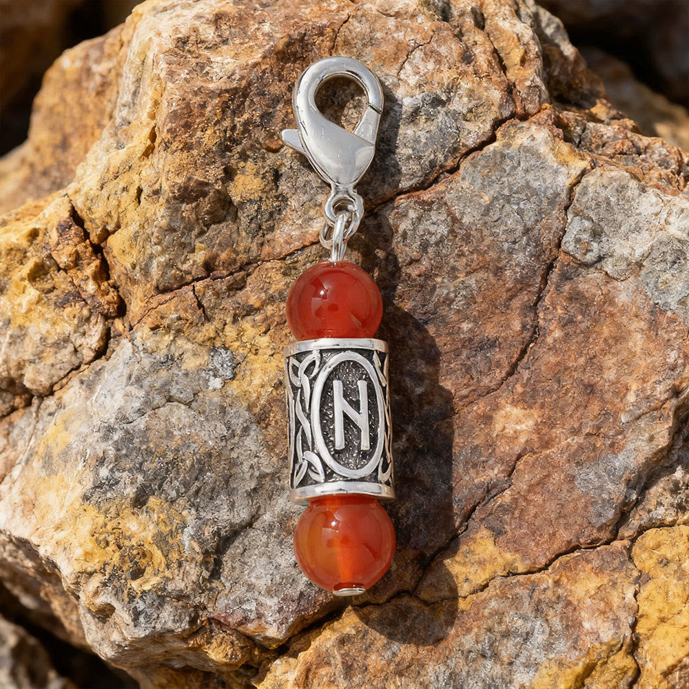 WorldNorse Wikinger Runen-Talisman-Schlüsselanhänger aus Kristallperlen - Roter Achat - image 13