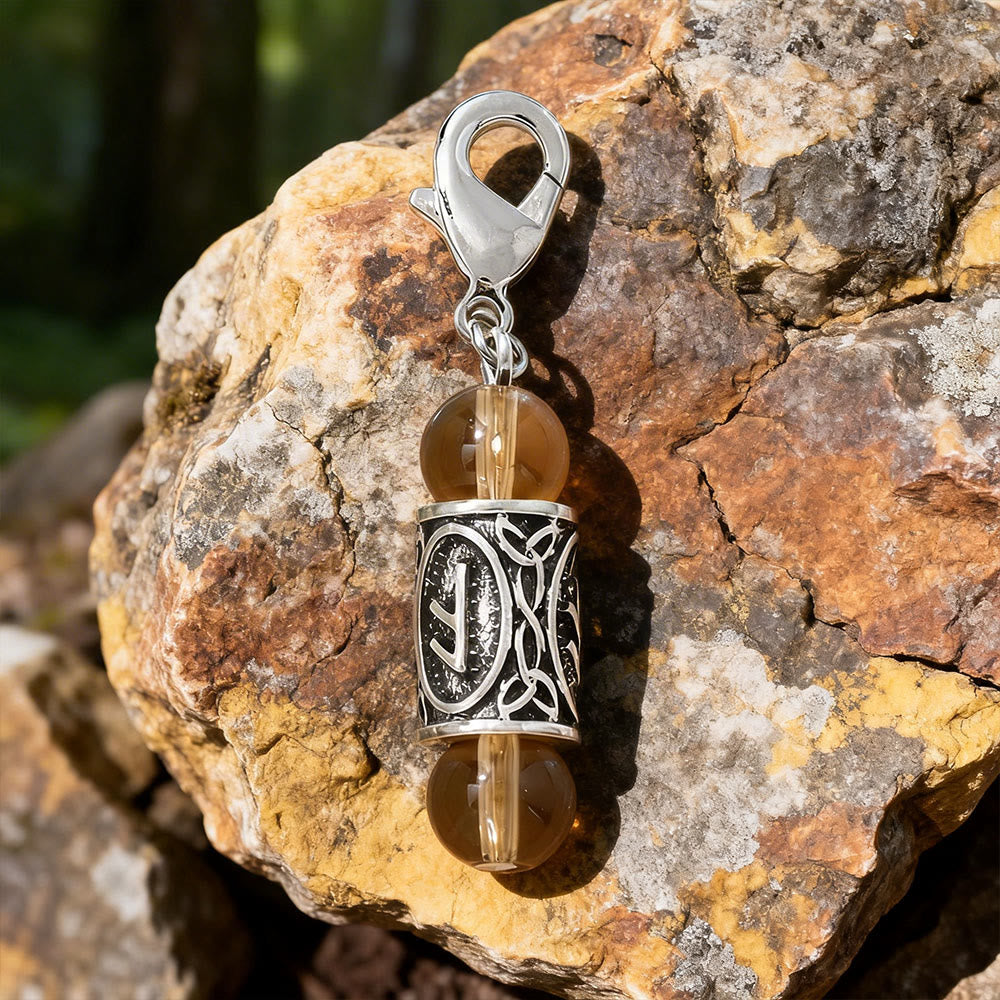 WorldNorse Wikinger Runen-Talisman-Schlüsselanhänger aus Kristallperlen - Rauchquarz - image 20