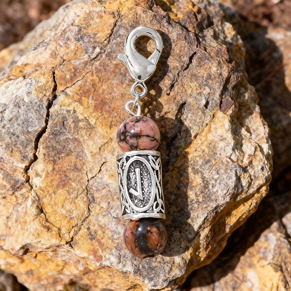 WorldNorse Wikinger Runen-Talisman-Schlüsselanhänger aus Kristallperlen - Rhodochrosit - image 14