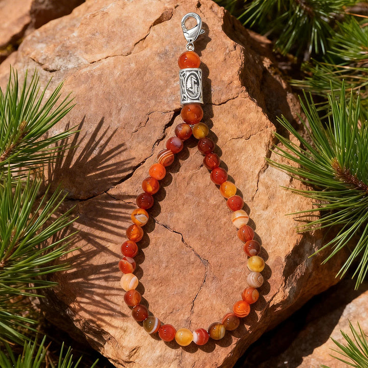 WorldNorse Rune Gravur-Perlenanhänger-Kristall-Schlüsselanhänger - Roter Achat - image 12