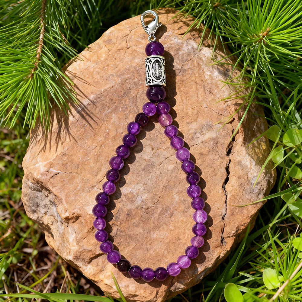 WorldNorse Rune Gravur-Perlenanhänger-Kristall-Schlüsselanhänger - Amethyst - image 16