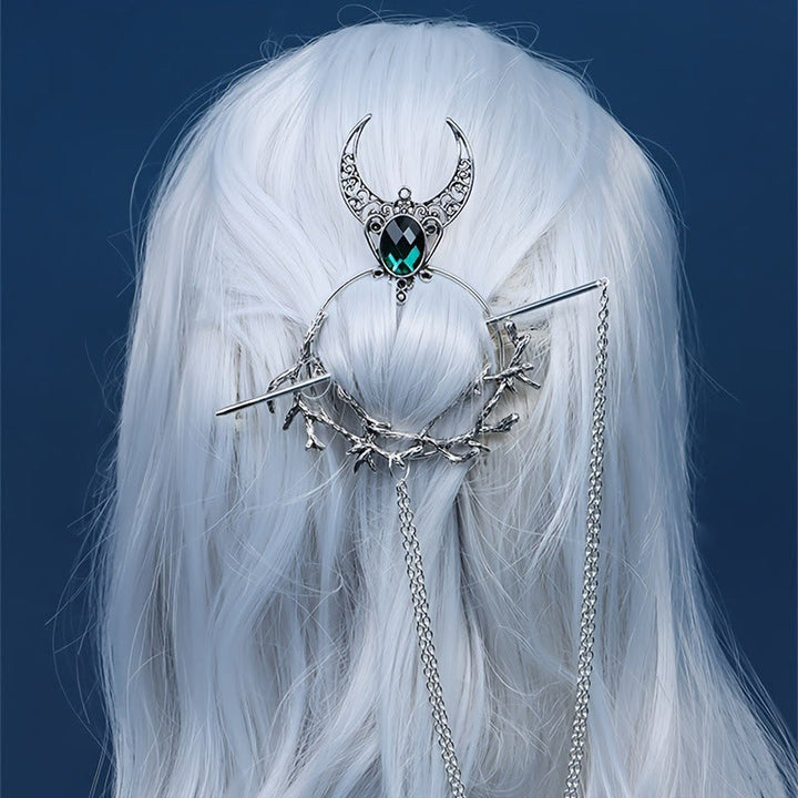 WorldNorse Crescent Thorn Branch Gem Hairpin - image 4