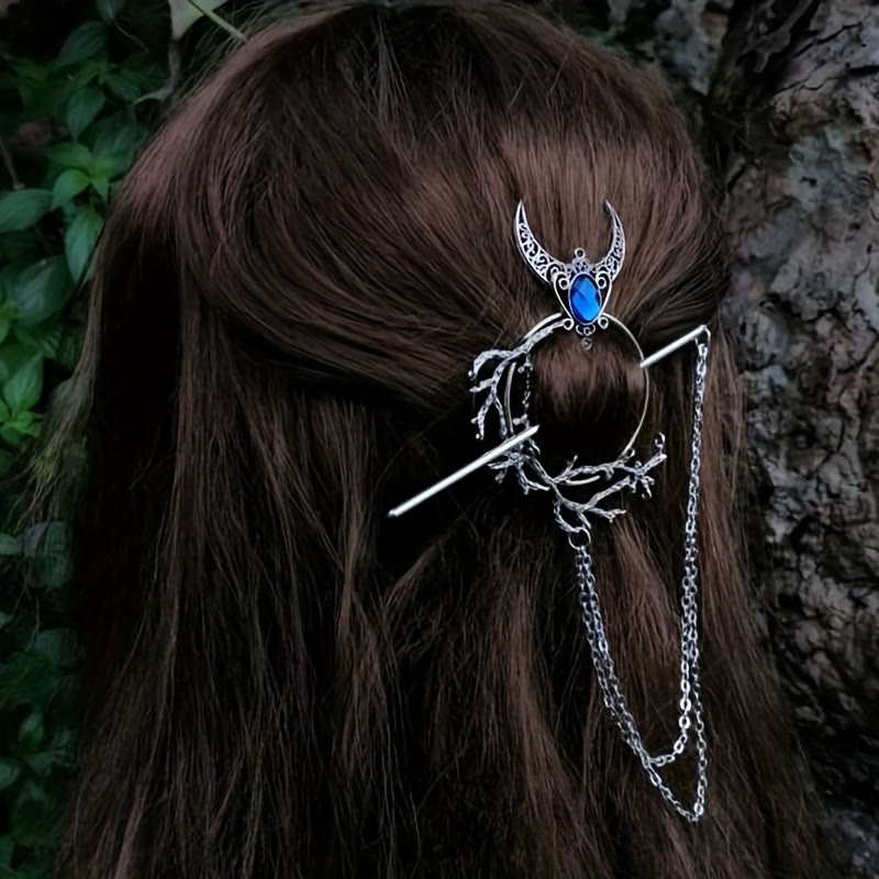 WorldNorse Crescent Thorn Branch Gem Hairpin - image 8