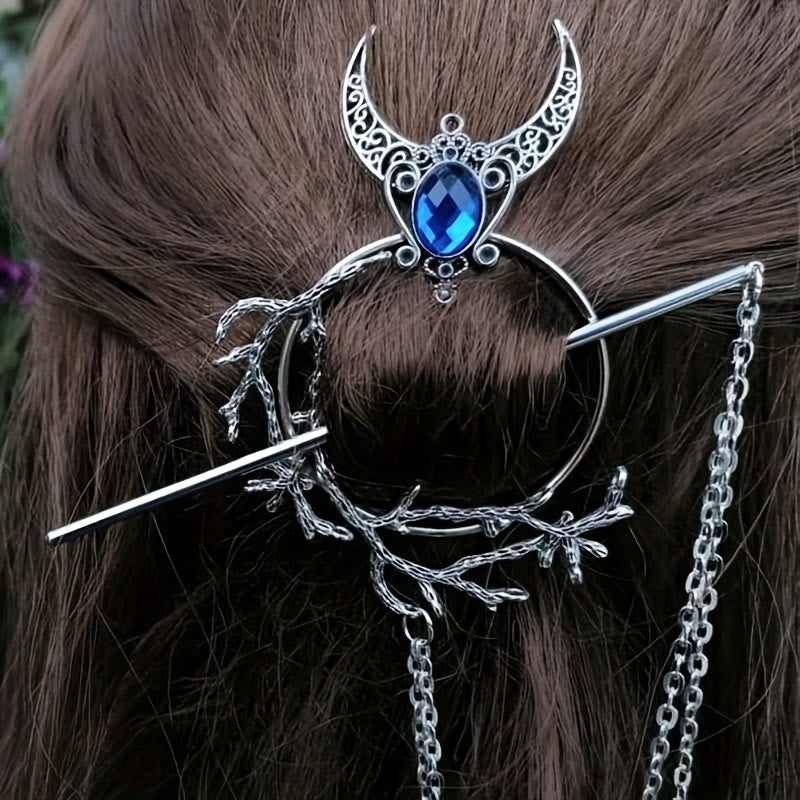 WorldNorse Crescent Thorn Branch Gem Hairpin - Königsblau - image 7