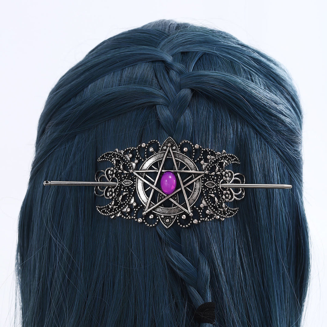 WorldNorse Pentagramm Mond Filigran Haarnadel - image 6