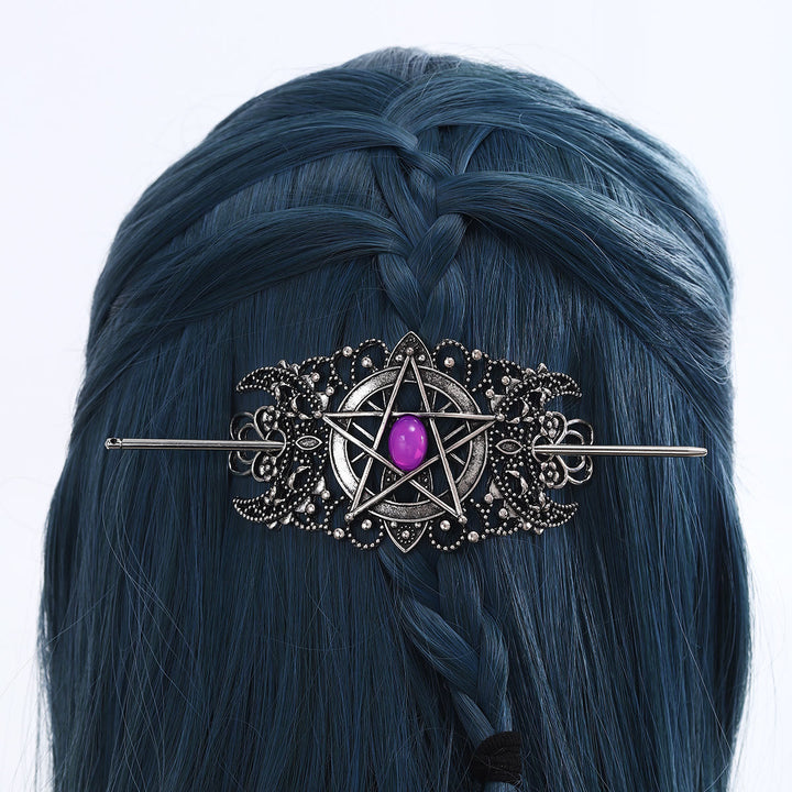 WorldNorse Pentagramm Mond Filigran Haarnadel - image 6