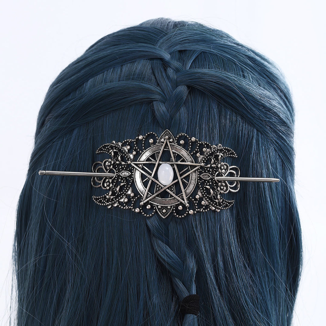 WorldNorse Pentagramm Mond Filigran Haarnadel - image 2