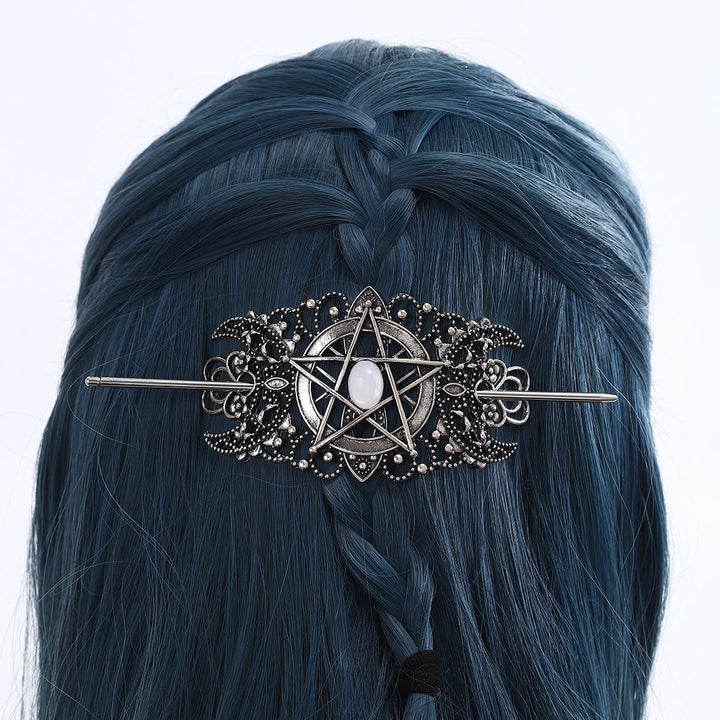 WorldNorse Pentagramm Mond Filigran Haarnadel - image 2
