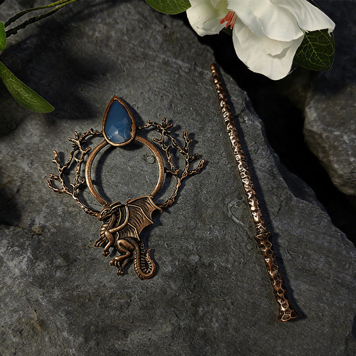 WorldNorse Viking Nordischer Drache Branch Jewel Hairpin - image 1