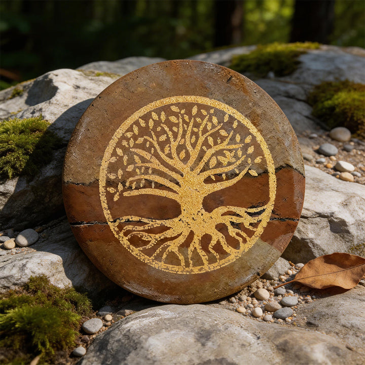 Weltnordischer Baum des Lebens -Schutz gravierte Kristalldekoration - Bildjaspis - image 12