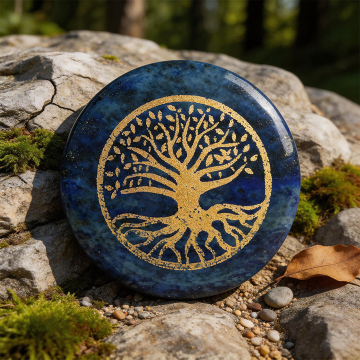 Weltnordischer Baum des Lebens -Schutz gravierte Kristalldekoration - Lapislazuli - image 10