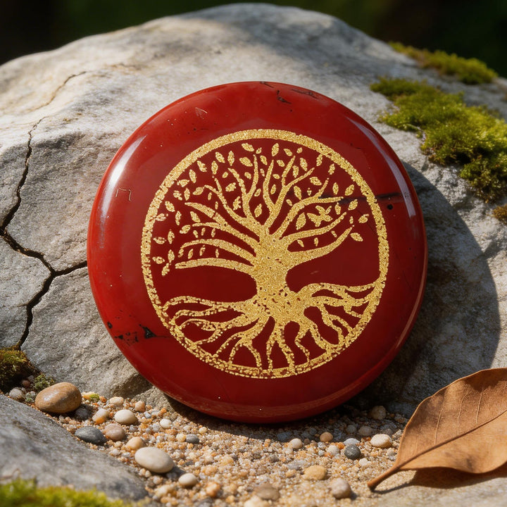 Weltnordischer Baum des Lebens -Schutz gravierte Kristalldekoration - Roter Jaspis - image 7