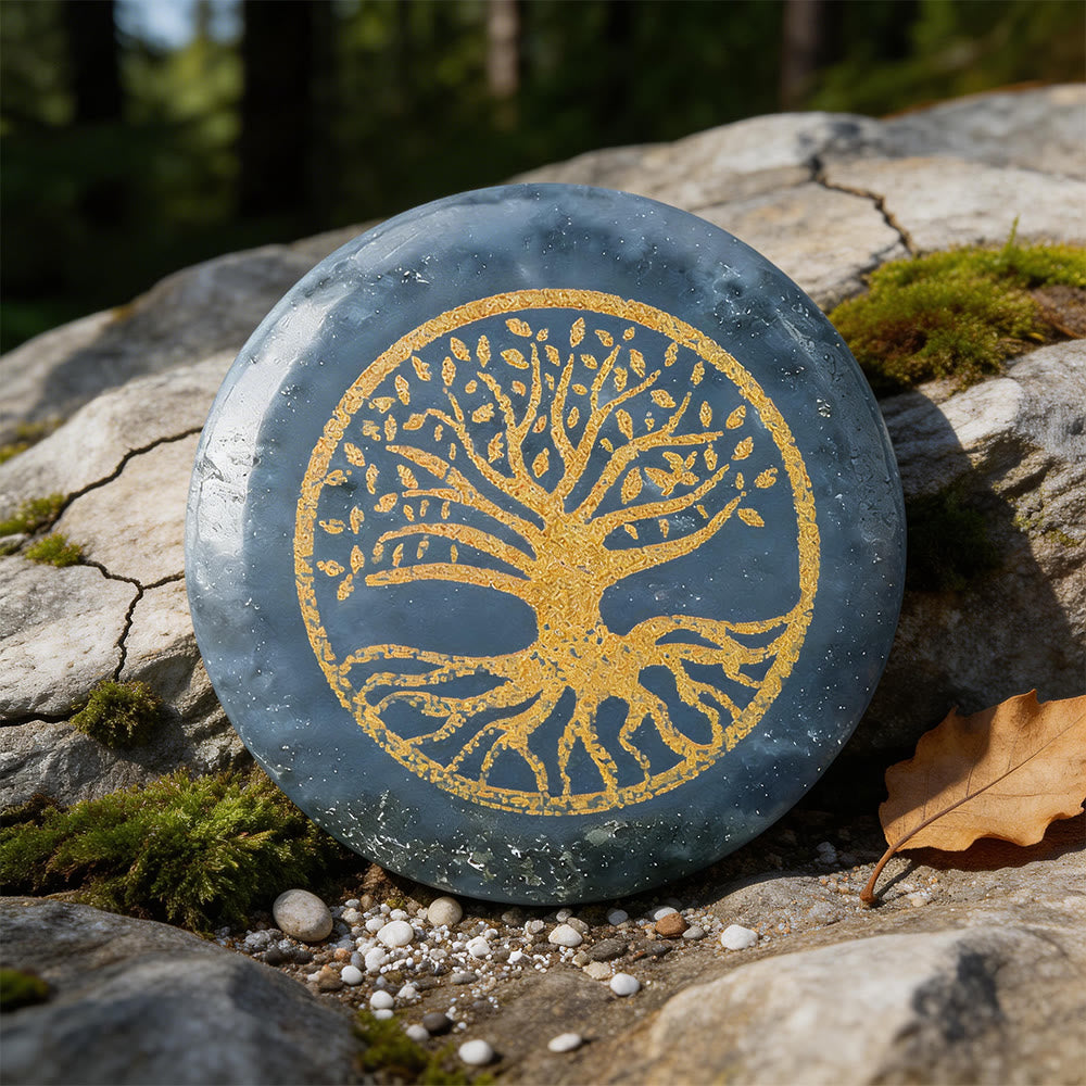 Weltnordischer Baum des Lebens -Schutz gravierte Kristalldekoration - Blauer Aventurin - image 14