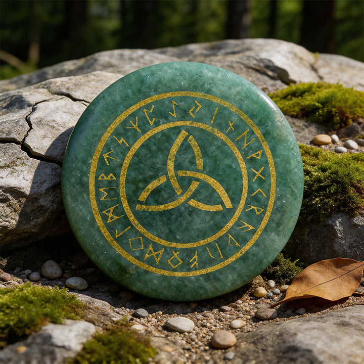 WorldNorse Triquetra Ewige Rune Kristalldekor - Grüner Aventurin - image 3