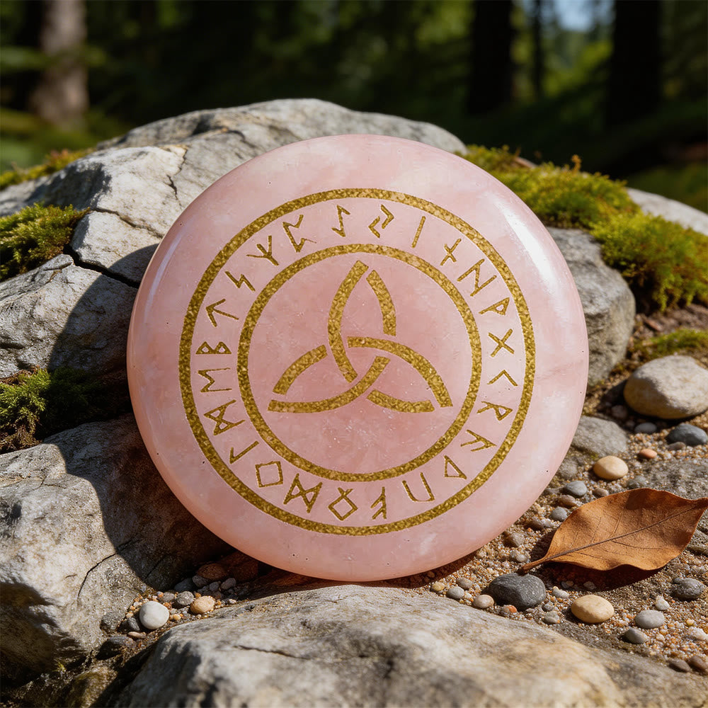WorldNorse Triquetra Ewige Rune Kristalldekor - Rosenquarz - image 2