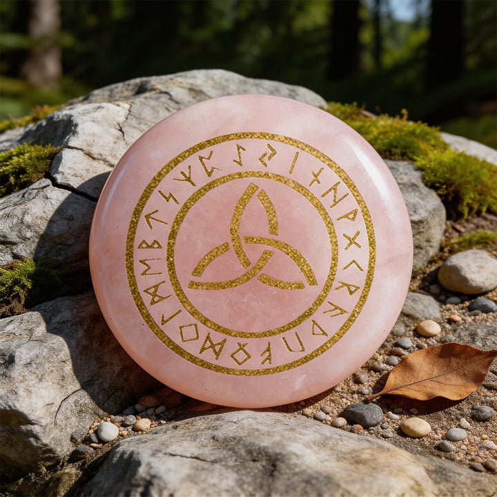 WorldNorse Triquetra Ewige Rune Kristalldekor - Rosenquarz - image 2