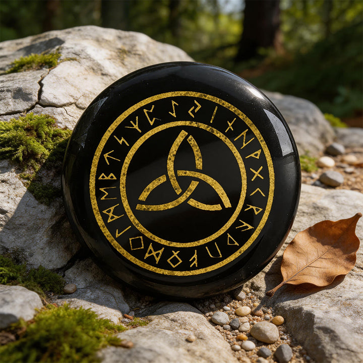 WorldNorse Triquetra Ewige Rune Kristalldekor - Schwarzer Obsidian - image 5