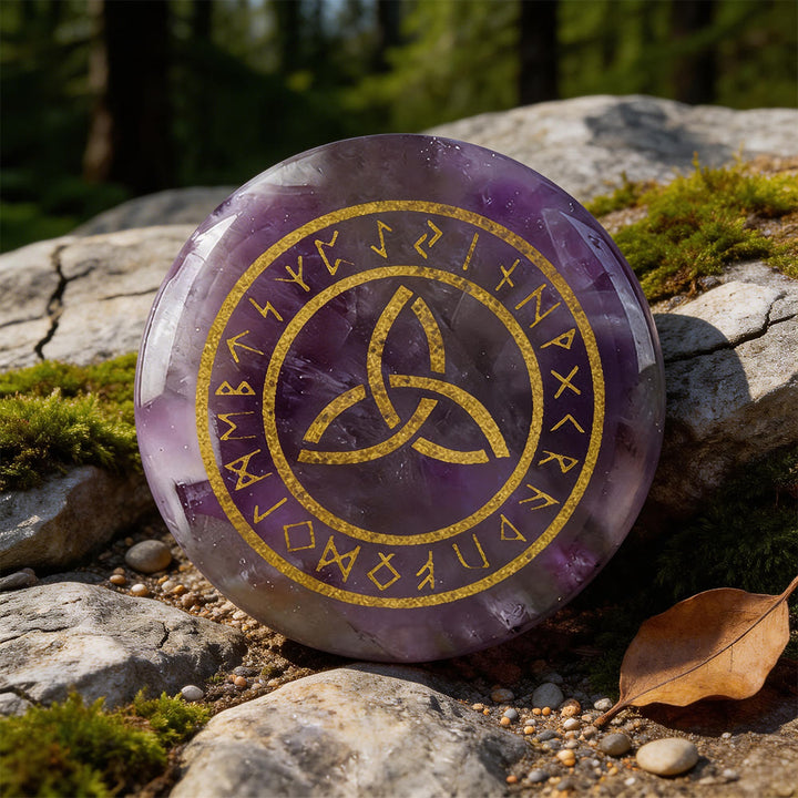 WorldNorse Triquetra Ewige Rune Kristalldekor - Amethyst - image 1