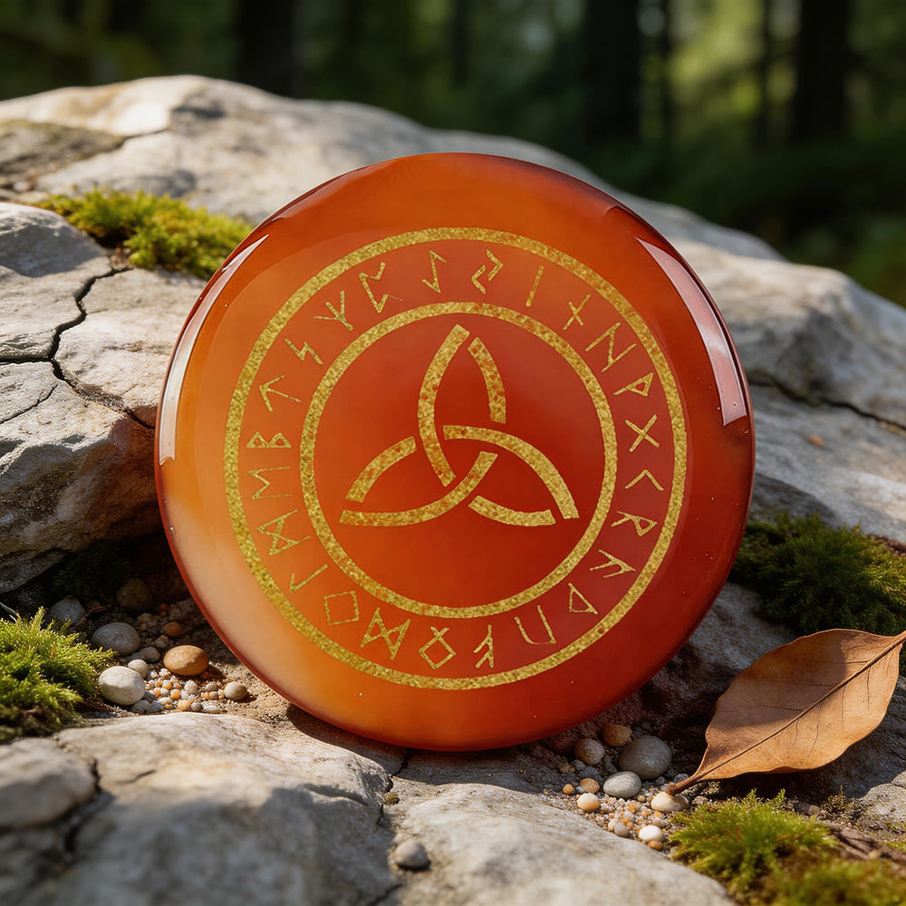 WorldNorse Triquetra Ewige Rune Kristalldekor - Roter Achat - image 9
