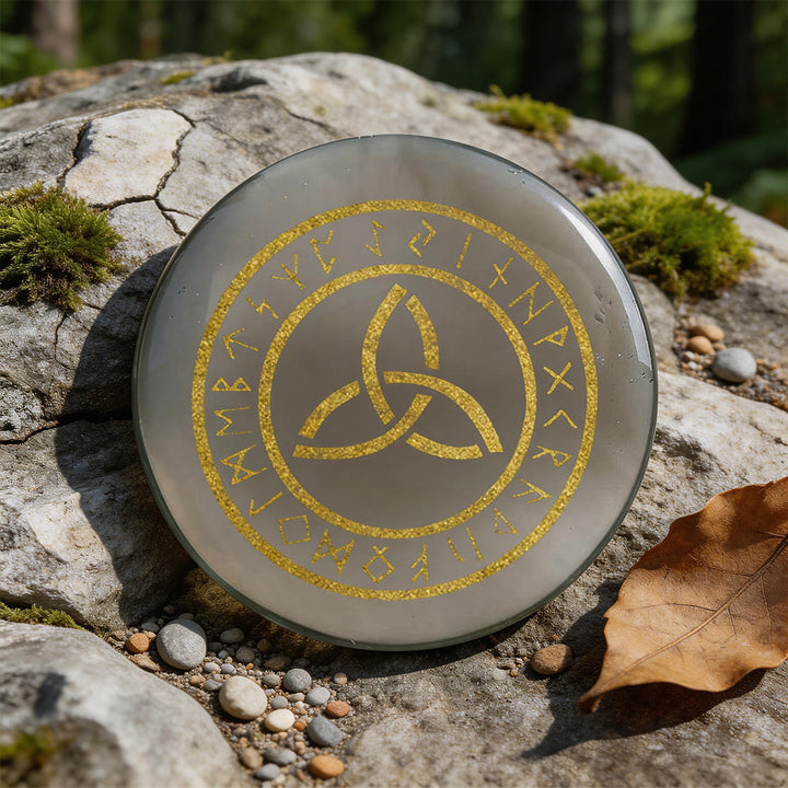WorldNorse Triquetra Ewige Rune Kristalldekor - Klarer Achat - image 11