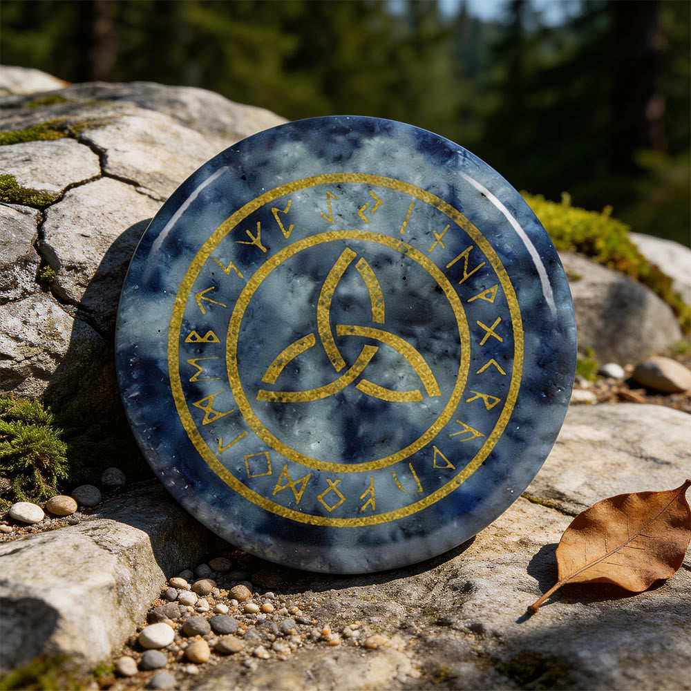 WorldNorse Triquetra Ewige Rune Kristalldekor - Blauer Fleckenjaspis - image 15