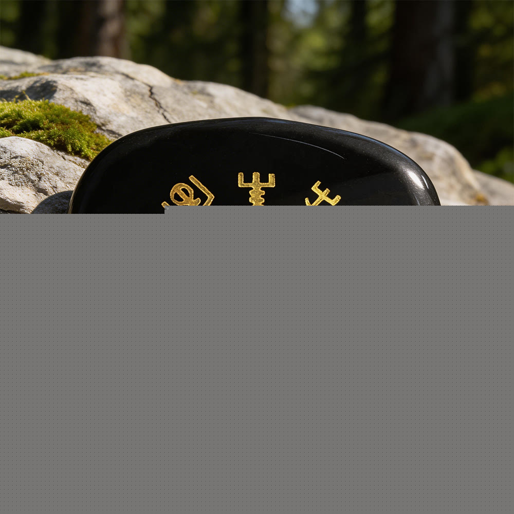 WorldNorse Vegvisir Kompass- Rune Kristall Dekor - Schwarzer Obsidian - image 7