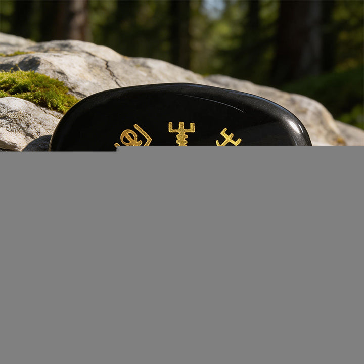 WorldNorse Vegvisir Kompass- Rune Kristall Dekor - Schwarzer Obsidian - image 7