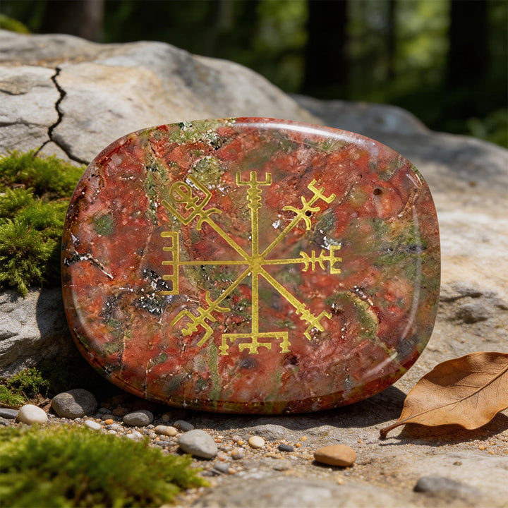 WorldNorse Vegvisir Kompass- Rune Kristall Dekor - Unakit - image 10