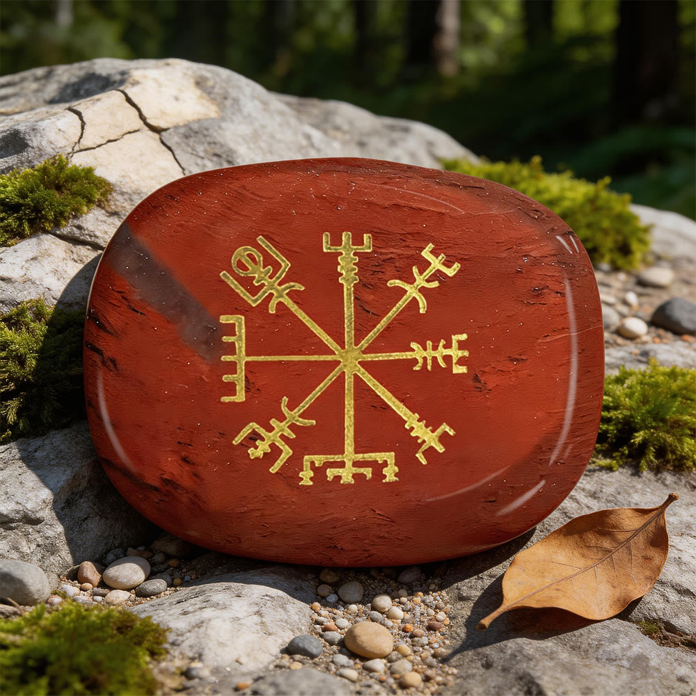 WorldNorse Vegvisir Kompass- Rune Kristall Dekor - Roter Jaspis - image 3