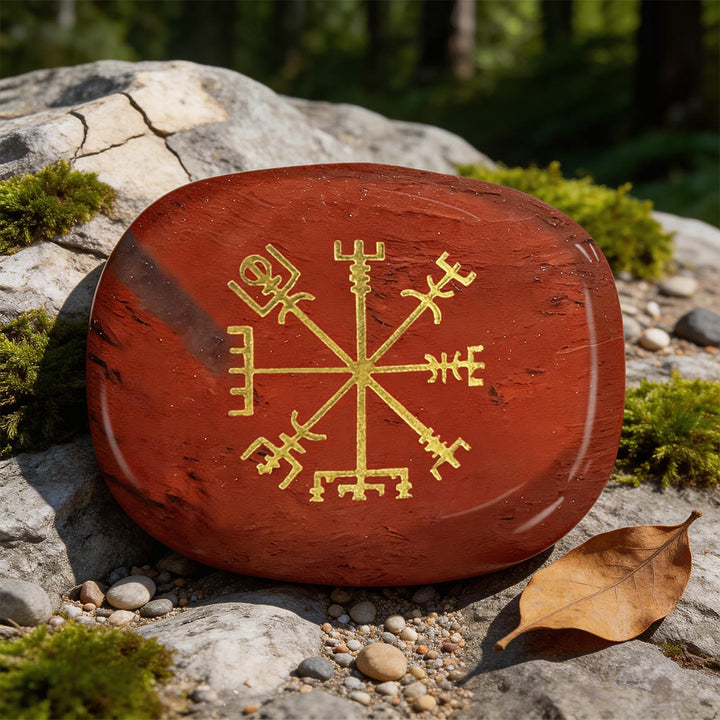 WorldNorse Vegvisir Kompass- Rune Kristall Dekor - Roter Jaspis - image 3