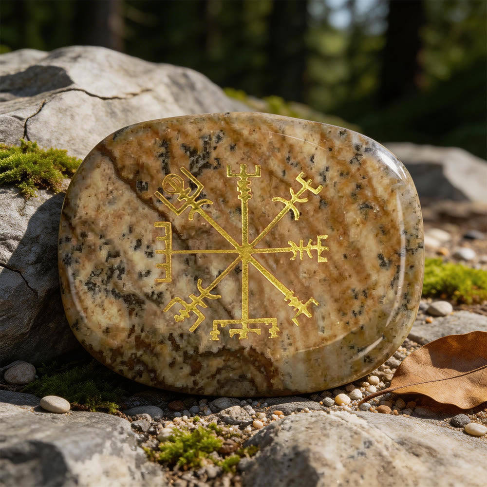 WorldNorse Vegvisir Kompass- Rune Kristall Dekor - Bildjaspis - image 13