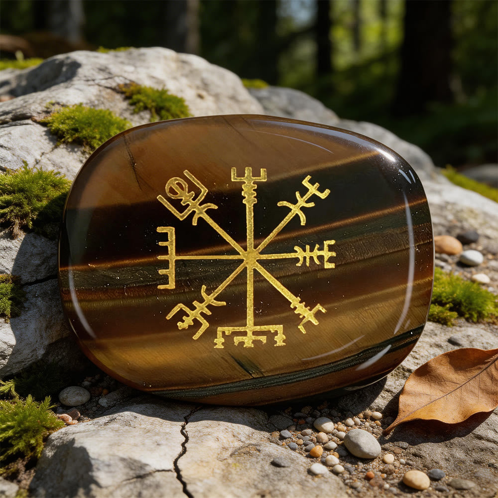 WorldNorse Vegvisir Kompass- Rune Kristall Dekor - Tigerauge - image 14