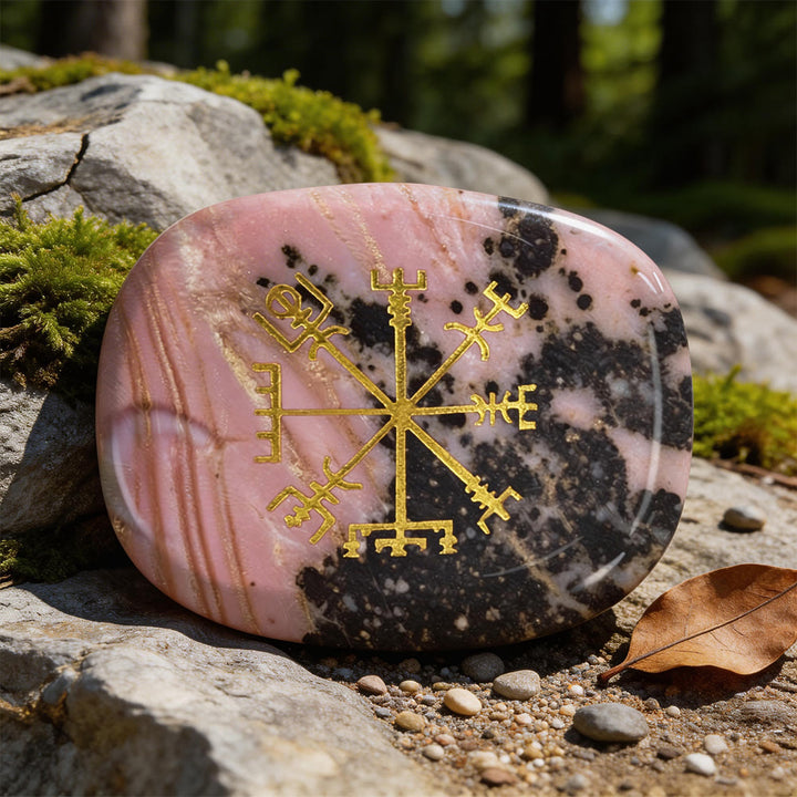WorldNorse Vegvisir Kompass- Rune Kristall Dekor - Rhodochrosit - image 12