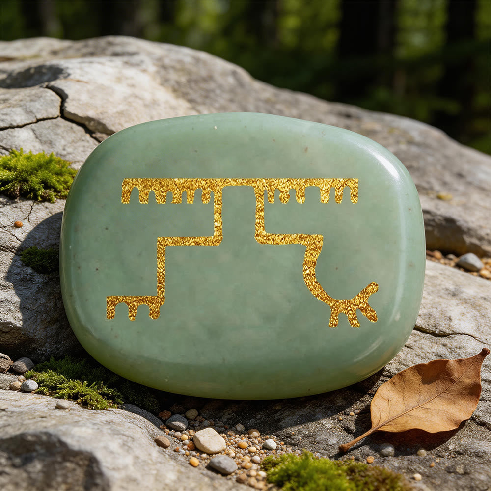 WorldNorse Gapaldur Widerstandsfähiger Triumph Rune Kristall Dekor - Grüner Aventurin - image 1
