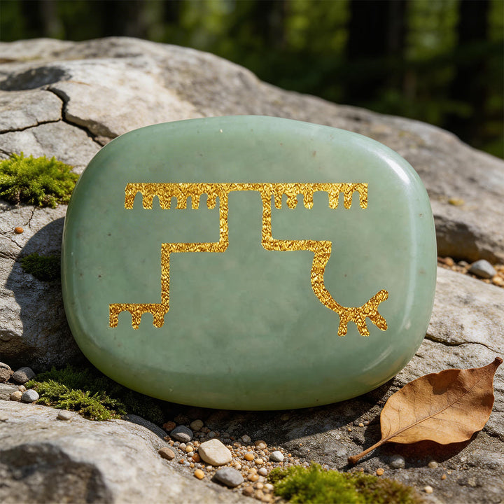WorldNorse Gapaldur Widerstandsfähiger Triumph Rune Kristall Dekor - Grüner Aventurin - image 1