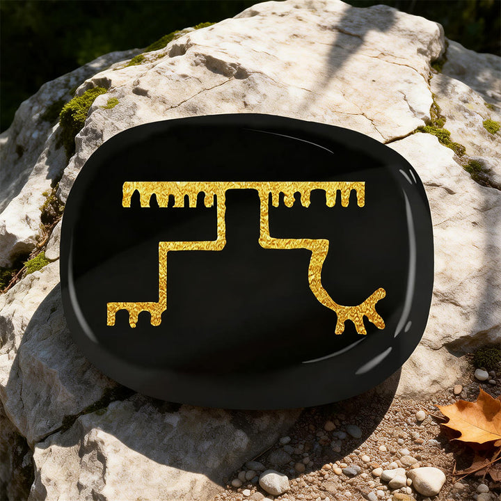 WorldNorse Gapaldur Widerstandsfähiger Triumph Rune Kristall Dekor - Schwarzer Obsidian - image 7